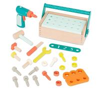 B. toys - Fix ‘n’ Play Kit - Pretend Play Tool Box - Wooden Toolbox & Accessories (25 Pieces) - Carpenter Set for Kids - Play Set with Drill, Hammer, Screwdriver & More - 3+ Years