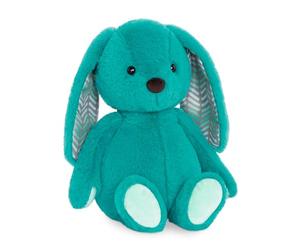 B. toys Happyhues Cottontail Cutie Bunny, Washable Teal Rabbit, Jade Bunny | 12-inch stuffed bunny with chevron-patterned ears and mint paws; soft, squishy Jade Bunny, 1-Piece Set, Soft Toys; 0+ Months