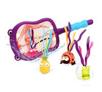 B. toys by Battat - Hippo Scoop-a-Diving Pool Toys - 1 Hippo Net and 4 Water Toys for kids 3+ (5-Pieces), Medium