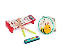 B. toys - Mini Melody Band - 3 Wooden Musical Instruments - Musical Toys for Toddlers, Kids - Xylophone, Tambourine, Harmonica - 2+ Years