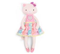 B. toys - Plush Designer Cat Doll - Soft & Cuddly Stuffed Animal Kitten Toy - Pink & Pastel Dress - Sparkly - 38 cm - Washable - Tippy Toes - Cali Cat - 18m +