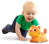 B. toys - Plush Crawling Cat - Interactive Meowing Plush with Movement & Sounds - Washable Tummy Time Toy for Babies & Toddlers - 1+