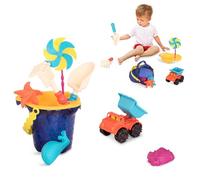 B. toys - Sands Ahoy Medium Bucket Set - Water & Sand Playset for Beach Fun - Includes 9 Unique Sand & Water Toys - Durable Design - Perfect for Outdoor Play - 18+ months