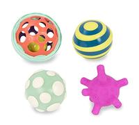 B. toys - 4 Sensory Balls - Baby Toys - Developmental Play - Rubber Balls with Textures, Sounds, Lights - Ball - a - baloos - 6+ Months