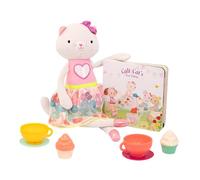 B. toys - Tippy Toes - Cali Cat - Plush Cat Playset - Pretend Play - Tea Party Set - Plush Cat Doll - Board Book - Cups & Play Food - 2+ Years