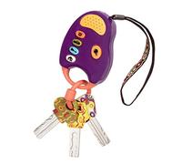 B. toys Toy Car FunKeys with Lights and Sounds, Purple, Pretend Play | 3 textured plus a driver’s key with push-button flashlight and 4 sounds for pretend play, Purple, Interactive, 10+ Months
