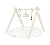 B. toys - Wooden Baby Play Gym - Activity Mat - Starry Sky - 3 Hanging Sensory Toys - Natural Wood - Babies, Infants