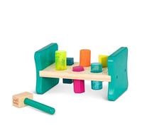 B. toys Wooden Hammer Toy Hammer Blocks 6-Piece Set Shape Sorting Puzzle