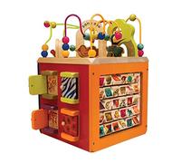 B. toys Zany Zoo Wooden Activity Cube, Alphabet Bead Maze Toy, 1-Piece Set