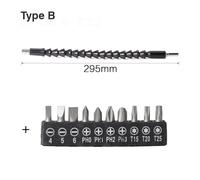 (B: Universal Hose+4-T25 Screwdriver Bit) 295mm Flexible Shaft Tool Electronics Drill Screwdriver Bit Holder Connect Link Multitul Hex Shank Extension Snake Bit