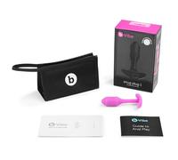b-Vibe Snug Plug 1 Small Weighted Silicone Butt Plug 3.4 Inch Fuchsia