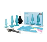 b-Vibe Rechargeable Anal Training and Education Butt Plug Set (5 Piece) - Blue Blue