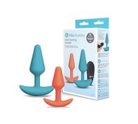 b-Vibe Butties 2-Piece Anal Training Set - Beginner Silicone Butt Plug & Rechargeable Vibrating Plug with Remote Control | Tapered Design, Soft Silicone, Ideal for Anal Training & First-Time Anal Play