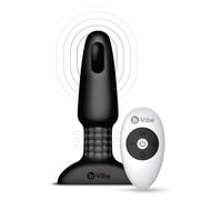 b-Vibe Remote Control Rechargeable Vibrating Rimming Butt Plug - Black Black