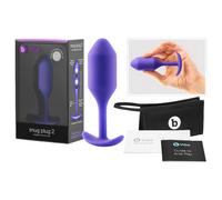b-vibe Snug Plug 2 - double ball anal plug (114g) - purple