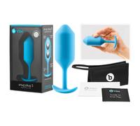 b-Vibe Snug Plug 3 - double ball butt plug (180 g, blue)