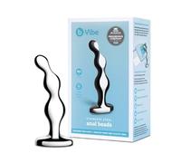 b-Vibe Stainless Steel Anal Beads Silver 12.9 cm
