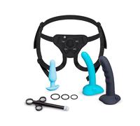 b-Vibe Strap It On Training Kit, 8 Piece Strap-On Set with Silicone Dildos, Adjustable Harness Kit, Beginner Pegging Kit