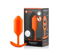 b-Vibe - The Snug Plug 3 - Orange - 180 Gram Anal Plug That Features a Flared Base & Weighted Balls