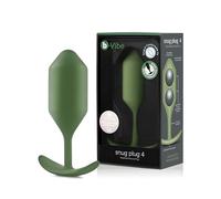 b-Vibe - The Snug Plug 4 - Army Green - 257 Gram Anal Plug That Features a Flared Base & Weighted Balls