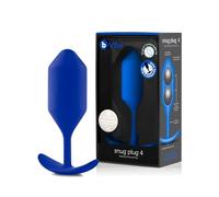b-Vibe - The Snug Plug 4 - Navy - 257 Gram Anal Plug That Features a Flared Base & Weighted Balls