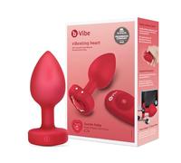 b-Vibe Vibrating Heart Butt Plug Red M/L Anal Vibrator Remote Control Adult Toys