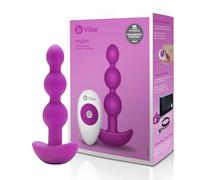 B-Vibe Triplet Anal Beads Fuchsia Vibrating Butt Plug Bead Chain Rechargeable