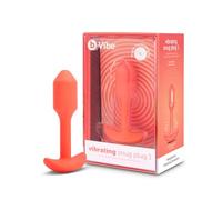 B-Vibe Vibrating Snug Plug 1 Orange Small Anal Butt Plug Rechargeable Beginners