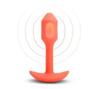 B-Vibe Vibrating Snug Plug 1 Orange Small Anal Butt Plug Rechargeable Beginners