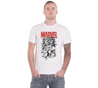 B&W Characters T Shirt Marvel White S