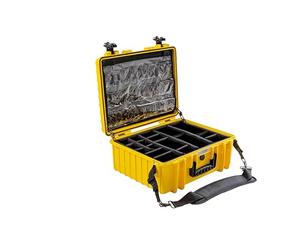 B&W International Outdoor Transport Case Type 6000 Yellow Emergency Case for Rescue Forces and Home Use Splashproof and Indestructible Polypropylene 510 x 420 x 215 cm