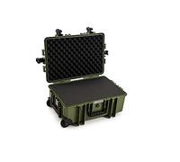 B&W Outdoor Transport Case Type 6700 Bronze Green with Cube Foam, Trolley Suitcase, Ideal for Touring, Waterproof according to IP67 Certification, Dustproof, Shatterproof and Indestructible, Bronze