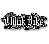 B&W ' Think Bike ' Safety Slogan Design with Energy Drink Style Motif Vinyl Car Bike Sticker Decal 190x75mm