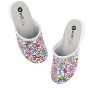 B-well Aerial Lady/Man Sanitary Clogs Women's Sanitary Clogs Men's Slippers Sanitary Slippers Women Hospital Antibacterial Shoes in Sizes 35-46, Rainbow Garden, 5 UK