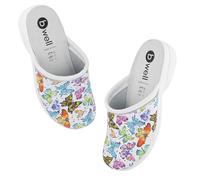 B-well Aerial Lady/Man Sanitary Clogs Women's Sanitary Clogs Men's Slippers Sanitary Slippers Women Hospital Antibacterial Shoes in Sizes 35-46, Butterfly Breeze, 6 UK