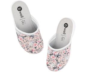 B-well Aerial Lady/Man Sanitary Clogs Women's Sanitary Clogs Men's Slippers Sanitary Slippers Women Hospital Antibacterial Shoes in Sizes 35-46, Blush Petals, 6 UK