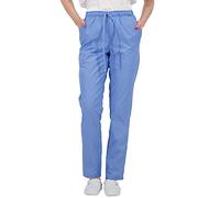 B-well ALESSI Medical Slip-On Work Trousers Multi Pockets Unisex with Elastic Waistband and Back Pockets Hospital Uniform Trousers with Medium Waist and Elasticated Waistband, lightblue, M