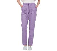 B-well ALESSI Medical Slip-On Work Trousers Multi Pockets Unisex with Elastic Waistband and Back Pockets Hospital Uniform Trousers with Medium Waist and Elasticated Waistband, Purple, XL