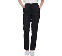 B-well ALESSI Medical Slip-On Work Trousers Multi Pockets Unisex with Elastic Waistband and Back Pockets Hospital Uniform Trousers with Medium Waist and Elasticated Waistband, Black, M