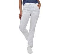 B-well Dante Medical Pull-On Work Trousers, 5 Pockets, Unisex with Elastic Waistband and Back Pockets, Hospital Uniform Trousers with Medium Waist and Elasticated Waistband, White, XXXL