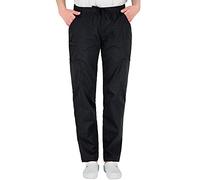 B-well Dante Medical Pull-On Work Trousers, 5 Pockets, Unisex with Elastic Waistband and Back Pockets, Hospital Uniform Trousers with Medium Waist and Elasticated Waistband, Black, XXL, Black