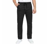 B-Well Dante Men's Scrub Trousers - Elasticated Waist, Medical Uniform - Black, Size M