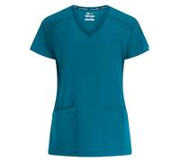 B-well Julia Women's Scrub Top Medical Uniform for Women with Short Sleeves, 3 Pockets, V-Neck Anti-Wrinkle with Spandex, Teal, XL