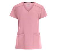 B-well Julia Women's Scrub Top Medical Uniform for Women with Short Sleeves, 3 Pockets, V-Neck Anti-Wrinkle with Spandex, Mauve, XS