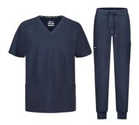B-well Matteo Men's Scrub Set Slip-On Tunic + Jogging Trousers Set Medical Doctor Uniform Medical Work Wear with Elastane
