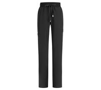 B-well Mauri Scrub Trousers Half Jogger Scrub Bottoms with 7 Pockets and Elastic Waist, Hospital Uniform Trousers with Spandex, Black, L