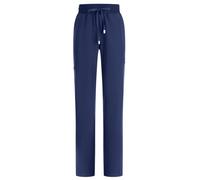 B-well Mauri Scrub Trousers Half Jogger Scrub Bottoms with 7 Pockets and Elastic Waist, Hospital Uniform Trousers with Spandex, Blue, XS
