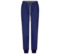 B-well Ricci Scrub Trousers Womens Jogger Scrub Bottoms 7 Pockets Scrub Pants Spandex Anti-Wrinkle, Blue, XXL
