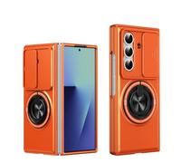 B-wishy for Samsung Galaxy Z Fold 8/Z Fold 7 Case[Slide Camera Cover] | Compatible with MagSafe | Kickstand | Phone Cover Case for Z Fold 7 Orange