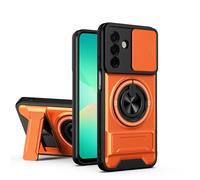 B-wishy Rugged Magnetic Car Mount Case for A17 5G,[Compatible with MagSafe] [ PC+TPU 2-in-1] [Drop Protection] with Rotatable Kickstand & Camera Protection Cover Phone case (Orange, A17 5G)